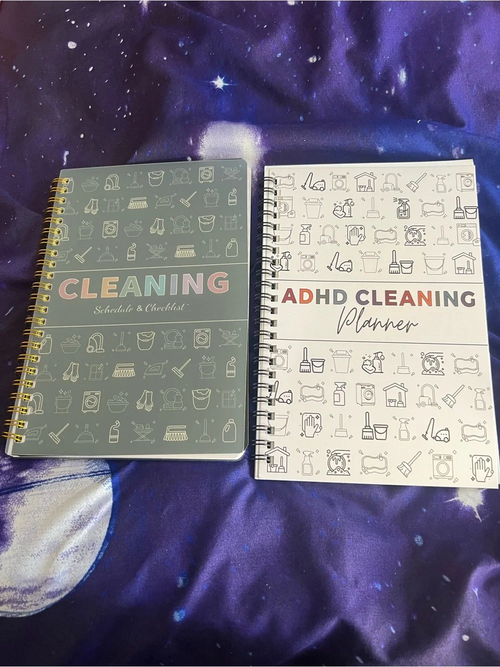 ADHD Cleaning Planner - White & Gray Cleaning Schedule Notebook